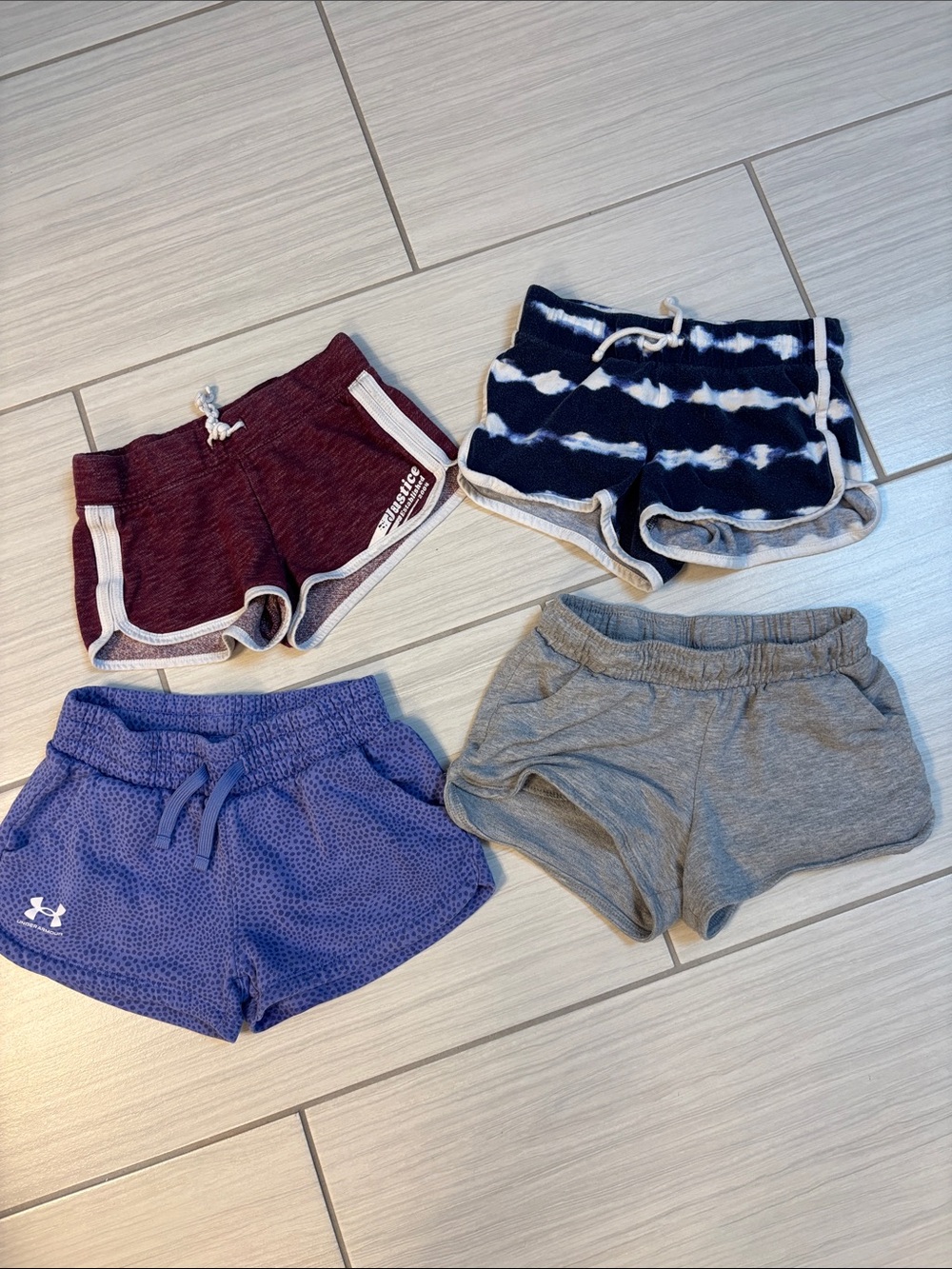 Lot of girls shorts Under Armour, Justice, Cat & Jack and Old Navy.